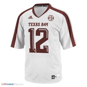 12th Man Texas A&M Aggies #12 Youth Football Jersey - White