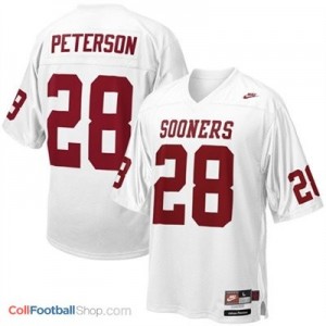 Adrian Peterson Oklahoma Sooners #28 Football Jersey - White