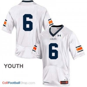 Auburn Tigers #6 Football Jersey - White - Youth
