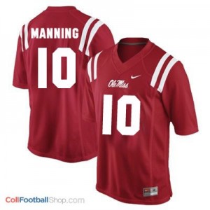 Eli Manning Ole Miss Rebels #10 Youth Football Jersey - Red