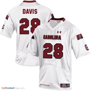 Mike Davis South Carolina Gamecocks #28 Football Jersey - White