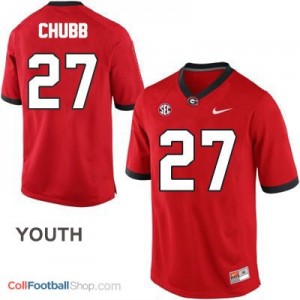 Nick Chubb Georgia Bulldogs (UGA) #27 Football Jersey - Red - Youth