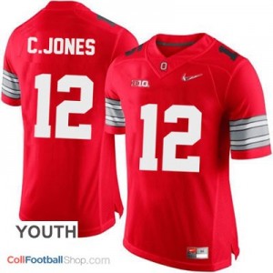 Cardale Jones OSU #12 Diamond Quest Playoff Football Jersey - Scarlet Red - Youth