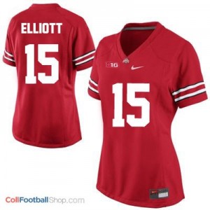 Ezekiel Elliott Ohio State Buckeyes #15 Women's Football Jersey - Red