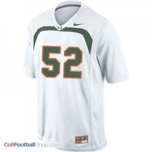Ray Lewis Miami Hurricanes #52 Youth Football Jersey - White