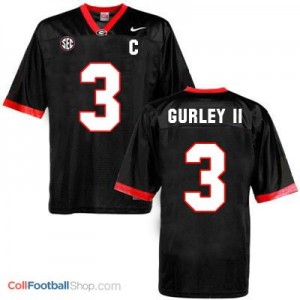 Todd Gurley Georgia Bulldogs (UGA)  #3 C Patch Football Jersey - Black