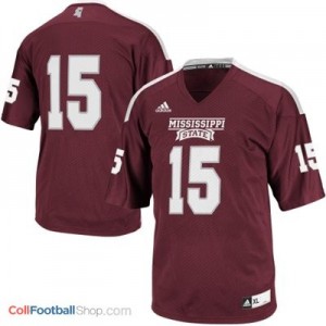Mississippi State Bulldogs #15 Football Jersey - Maroon Red