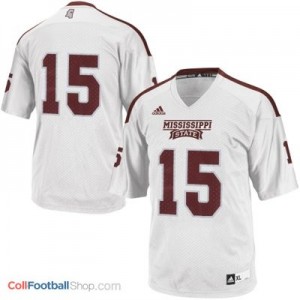 Mississippi State Bulldogs #15 Youth Football Jersey - White