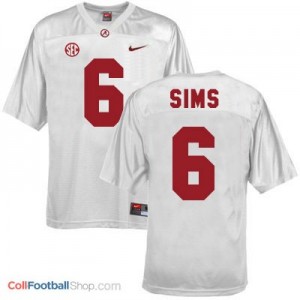 Blake Sims Alabama #6 Football Jersey - White