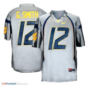 Geno Smith West Virginia Mountaineers #12 Youth Football Jersey - Gray