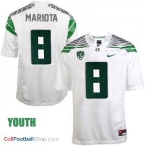 Marcus Mariota Oregon Ducks 2014 #8 Mach Speed Youth Football Jersey - White