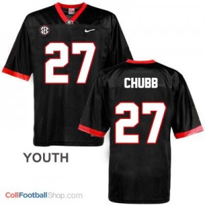 Nick Chubb Georgia Bulldogs (UGA) #27 Football Jersey - Black - Youth
