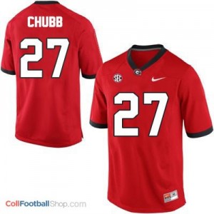 Nick Chubb Georgia Bulldogs (UGA) #27 Football Jersey - Red