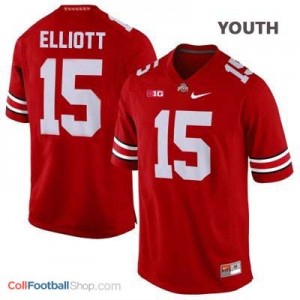 Ezekiel Elliott Ohio State Buckeyes #15 Football Jersey - Scarlet - Youth