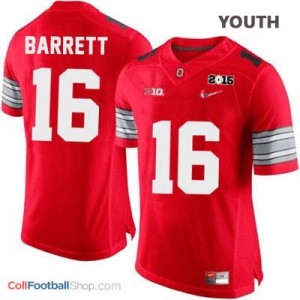 J.T. Barrett OSU #16 Diamond Quest 2015 Patch Football Jersey - Scarlet - Youth