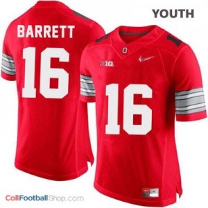 J.T. Barrett OSU #16 Diamond Quest Playoff Football Jersey - Scarlet Red - Youth