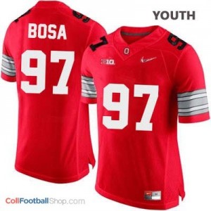 Joey Bosa OSU #97 Diamond Quest Playoff Football Jersey - Scarlet Red - Youth