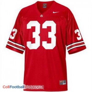 Pete Johnson Ohio State Buckeyes #33 Football Jersey - Scarlet Red