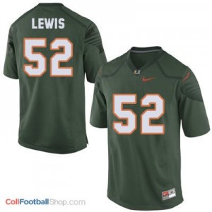 Ray Lewis Miami Hurricanes #52 Youth Football Jersey - Green