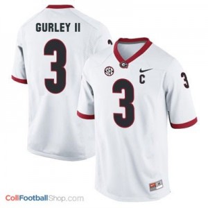 Todd Gurley Georgia Bulldogs (UGA)  #3 C Patch Football Jersey - White