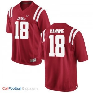 Archie Manning Ole Miss Rebels #18 Football Jersey - Red