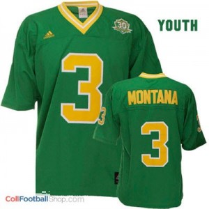 Joe Montana Notre Dame Fighting Irish #3 Youth Football Jersey - Green
